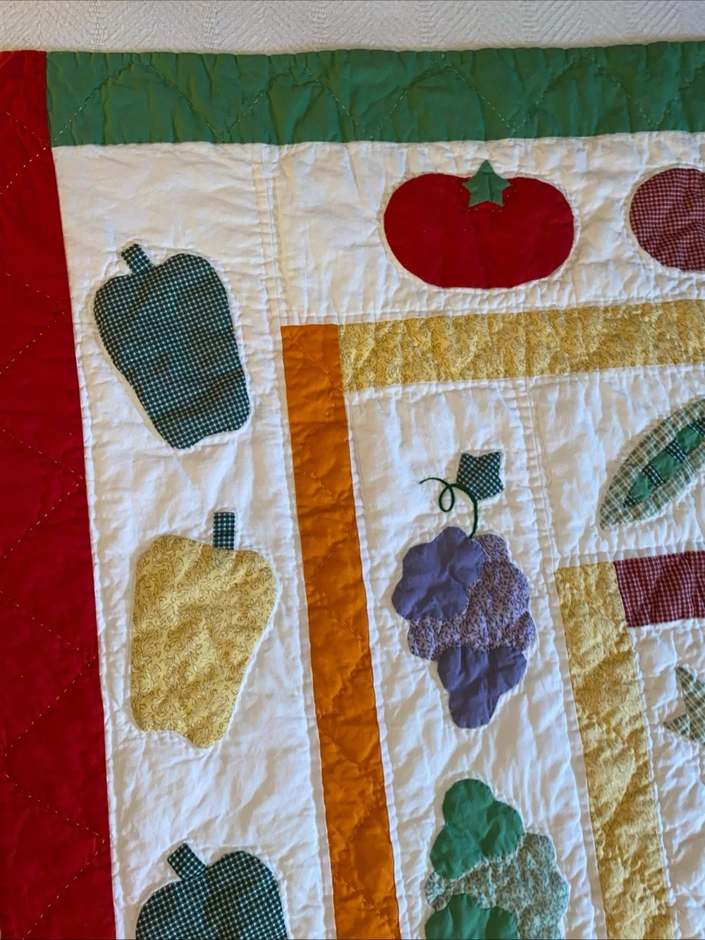 American Pacific Cotton Fruits And Vegetables Quilt Lap Quilt 49”x 59” -B8
